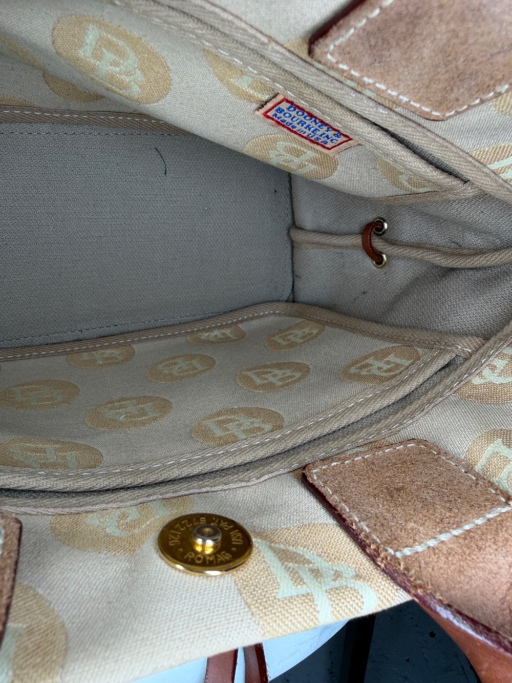 Dooney & Burke small tulip canvas tote very good use cond! - Picture 8 of 12